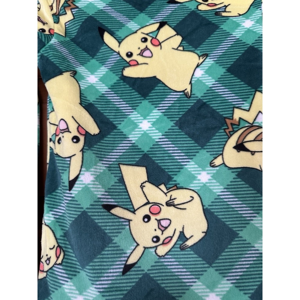 Boys' Pokemon Pikachu Green Fleece Two Piece Pajamas Size 4 NWT - Picture 4 of 5